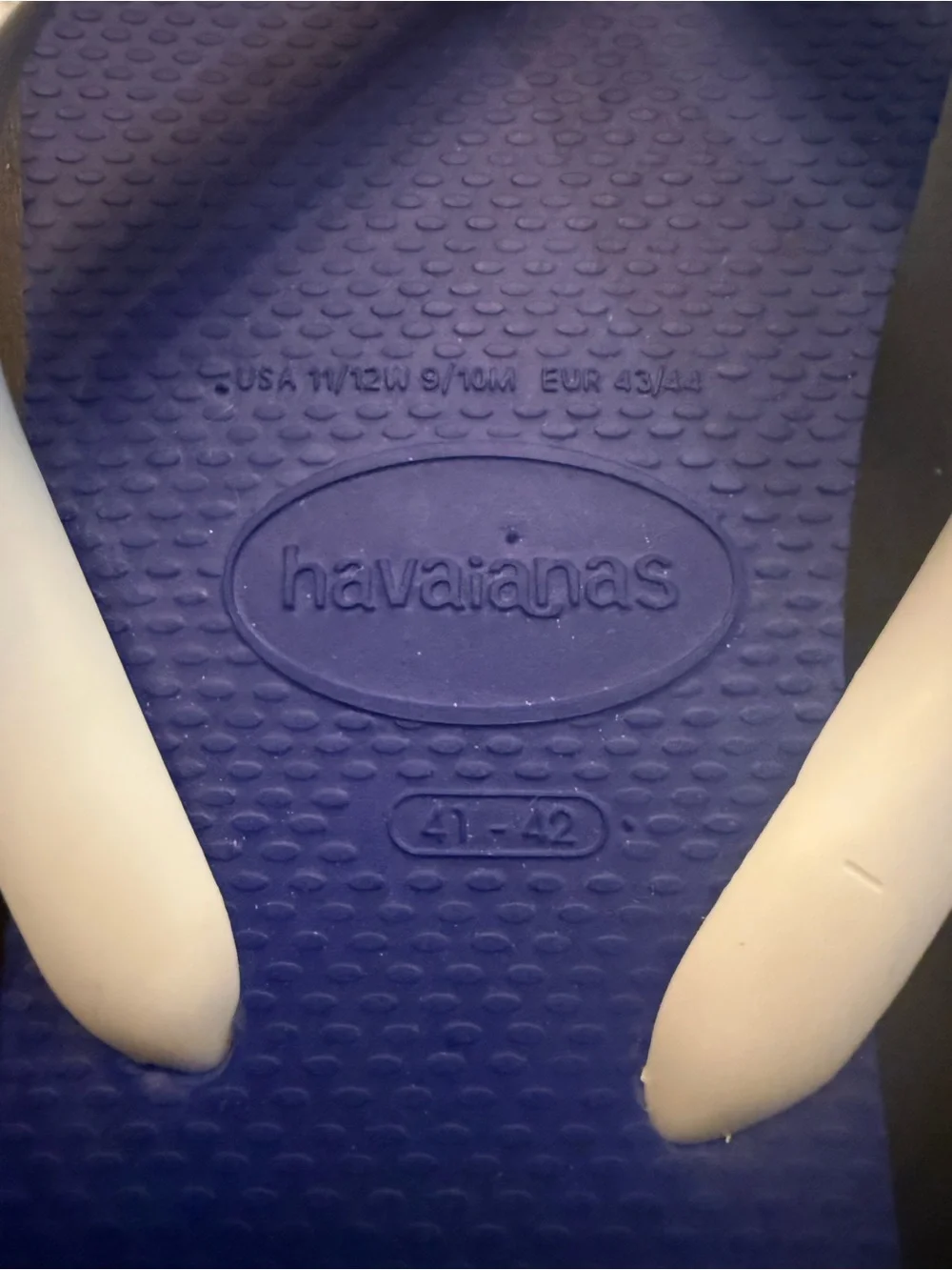 Havaianas Blue Brazil Logo Flip Flops with White Straps